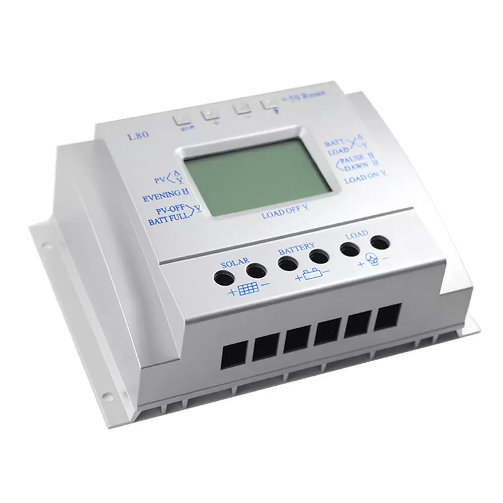 80A PWM controlador de carga solar 12V/24V, panel solar cargador de batería, interruptor automático sistema de generación de energía