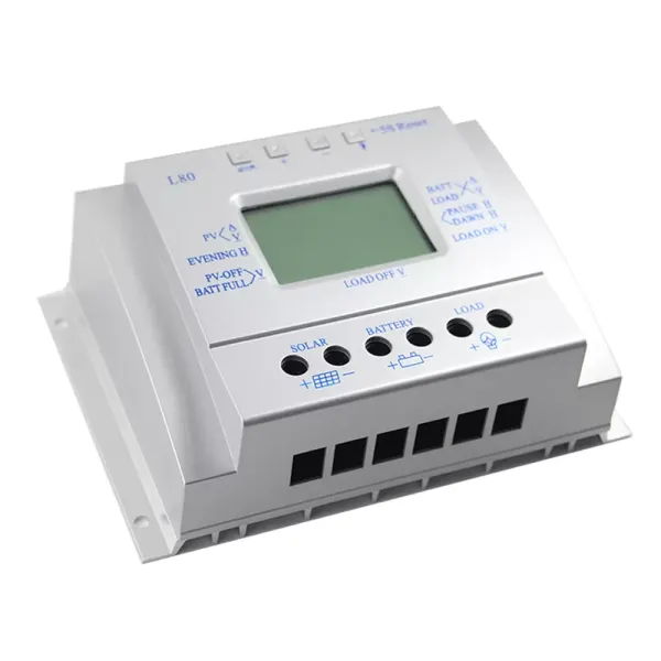 80A PWM controlador de carga solar 12V/24V, panel solar cargador de batería, interruptor automático sistema de generación de energía