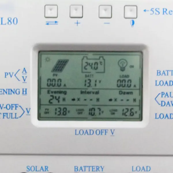 80A PWM controlador de carga solar 12V/24V, panel solar cargador de batería, interruptor automático sistema de generación de energía 80A PWM controlador de carga solar 12V/24V, panel solar cargador de batería, interruptor automático sistema de generación de energía
