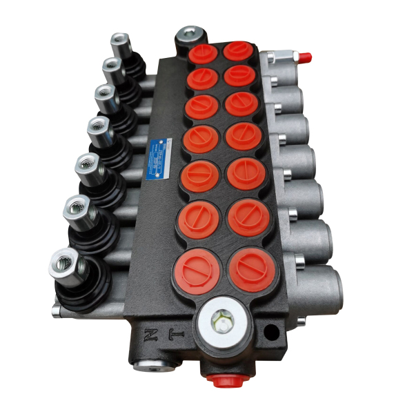 Válvulas multidireccional ajustable hidráulica de control manual 3600PSI, 7 compartimentos con palanca 60 L/min, 13GPM Válvulas multidireccional ajustable hidráulica de control manual 3600PSI, 7 compartimentos con palanca 60 L/min, 13GPM