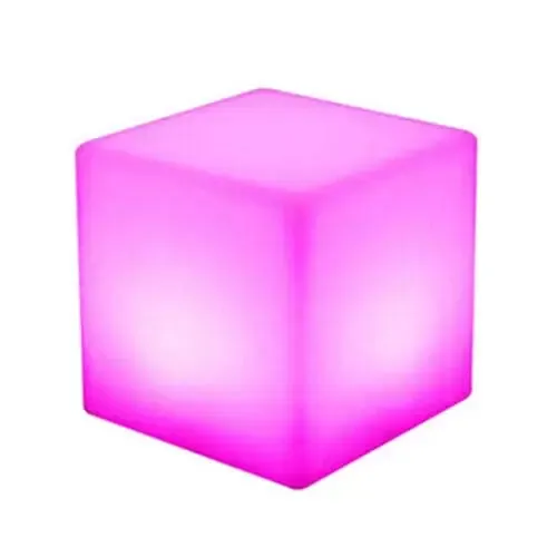 Luz nocturna LED con forma de cubo multicolor, taburete cuadrado, cambio de color, ahorro de energía, con mando a distancia