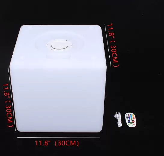 Luz nocturna LED con forma de cubo multicolor, taburete cuadrado, cambio de color, ahorro de energía, con mando a distancia