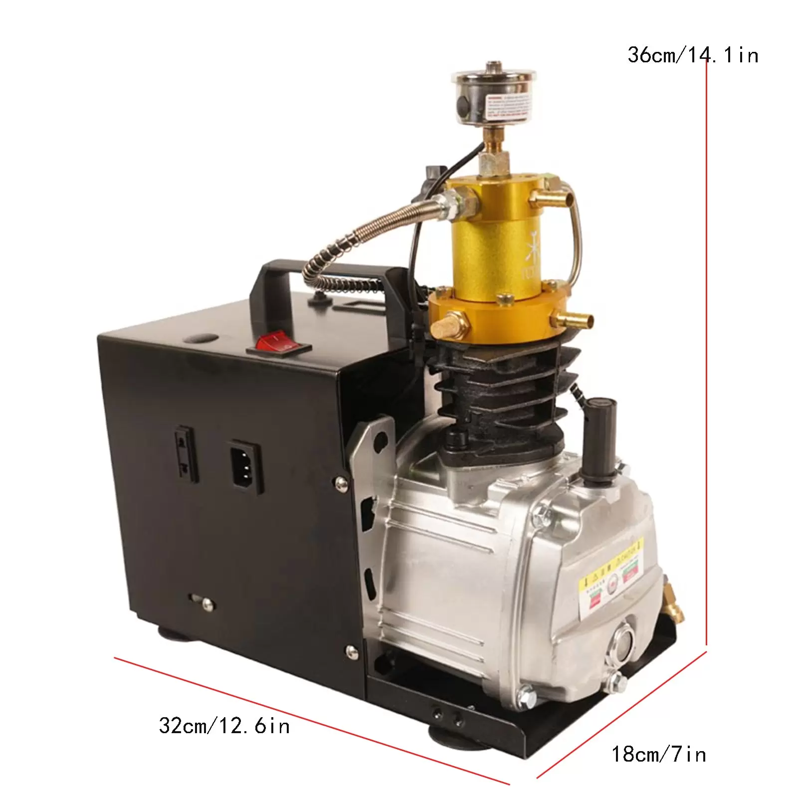 CNCEST Bomba compresora de aire PCP de alta presión 30MPA 4500PSI 2800W, bomba de inflado de 220 V (tipo 4)