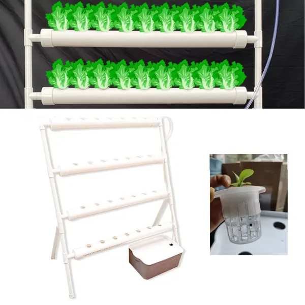 Kit de cultivo hidropónico, 36 agujeros, PVC, tubería hidropónica, tubo de 32 mm, sistema de riego con bloque de esponja Kit de cultivo hidropónico, 36 agujeros, PVC, tubería hidropónica, tubo de 32 mm, sistema de riego con bloque de esponja