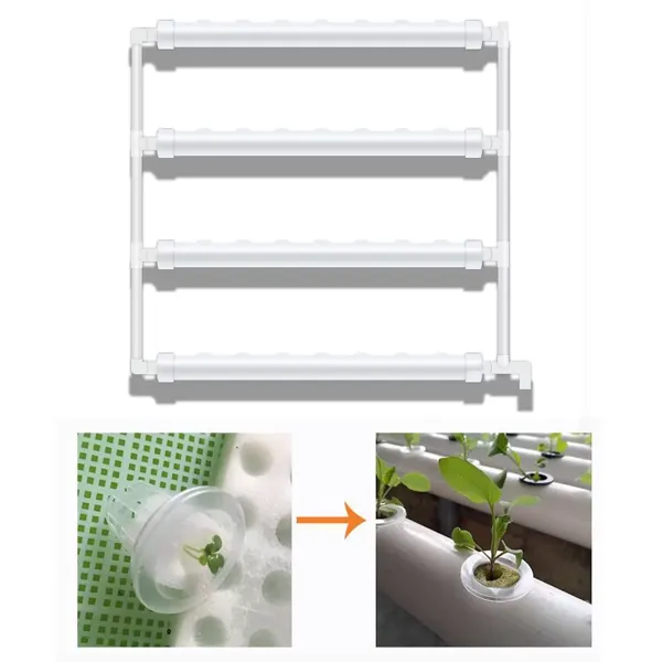 Kit De Cultivo Hidropónico, Sistemas De Kit De Cultivo Hidropónico Tubo Hidropónico De PVC De 36 Orificios