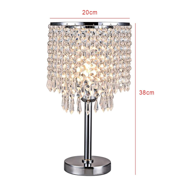 Lámpara de mesa de cristal modelo Modern Creative, blanca
