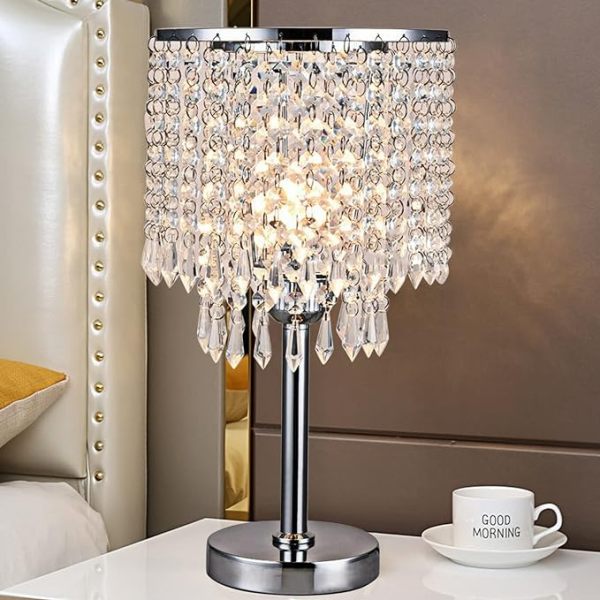 Lámpara de mesa de cristal modelo Modern Creative, blanca