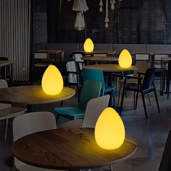 Luz LED USB en forma de huevo, regulable, luz nocturna con mando a distancia, 16 colores de luz RGB