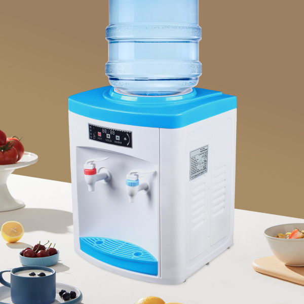 Dispensador de agua de 5 a 18 l, color blanco y azul, máquina eléctrica fría y caliente, agua hirviendo, temperatura normal, agua helada de 8 a 15 °C Dispensador de agua de 5 a 18 l, color blanco y azul, máquina eléctrica fría y caliente, agua hirviendo, temperatura normal, agua helada de 8 a 15 °C