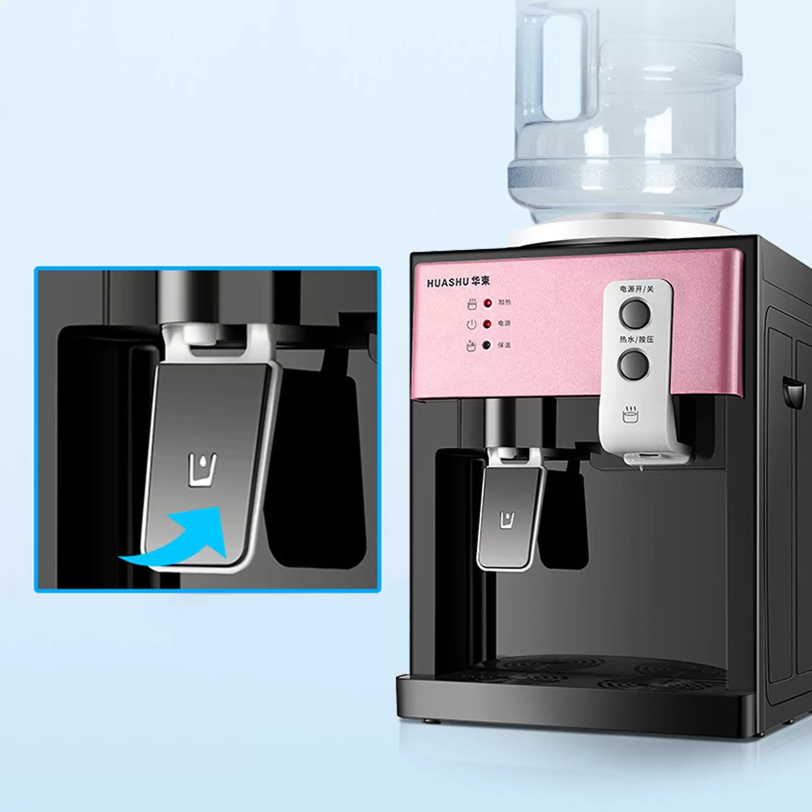 Dispensador eléctrico para 5 hasta 18 litros de bebidas calientes y frías, 550 W, con forro de acero inoxidable 304, (oro rosa)