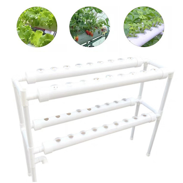 Kit de cultivo hidropónico con 36 agujeros, 4 tubos, 2 capas, Sistema de cultivo hidropónico para verduras, ensaladas, flores, frutas