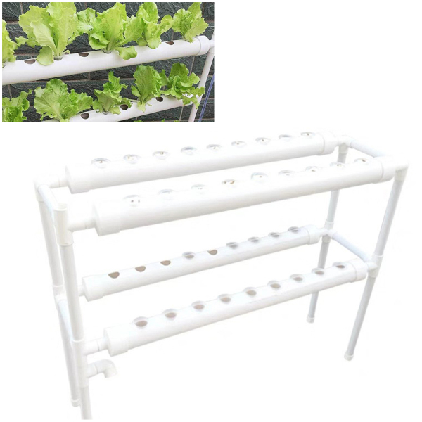 Kit de cultivo hidropónico con 36 agujeros, 4 tubos, 2 capas, Sistema de cultivo hidropónico para verduras, ensaladas, flores, frutas Kit de cultivo hidropónico con 36 agujeros, 4 tubos, 2 capas, Sistema de cultivo hidropónico para verduras, ensaladas, flores, frutas