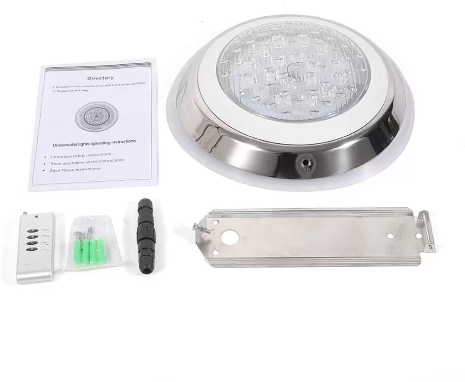 Lámpara de piscina de 54 W RGB LED luz resistente al agua IP68 iluminación subacuática acero inoxidable con mando a distancia