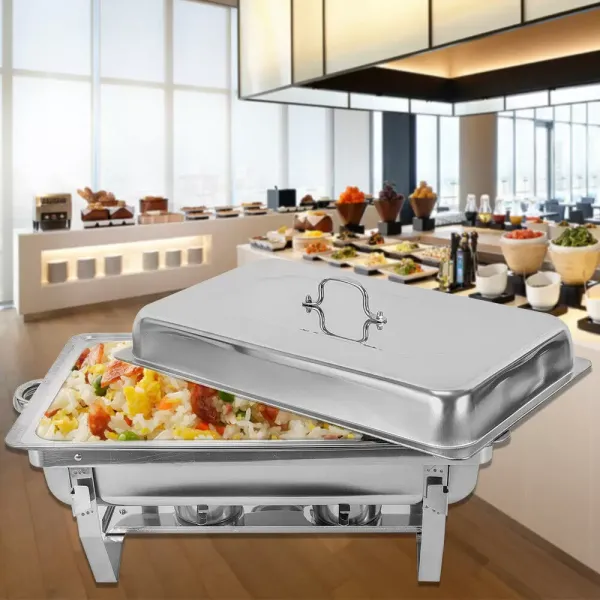 9L Buffet Chafing Dish - Calentador de alimentos rectangular, diseño elegante y marco duradero (acero inoxidable pulido, con tapa, rejilla individual) 9L Buffet Chafing Dish - Calentador de alimentos rectangular, diseño elegante y marco duradero (acero inoxidable pulido, con tapa, rejilla individual)