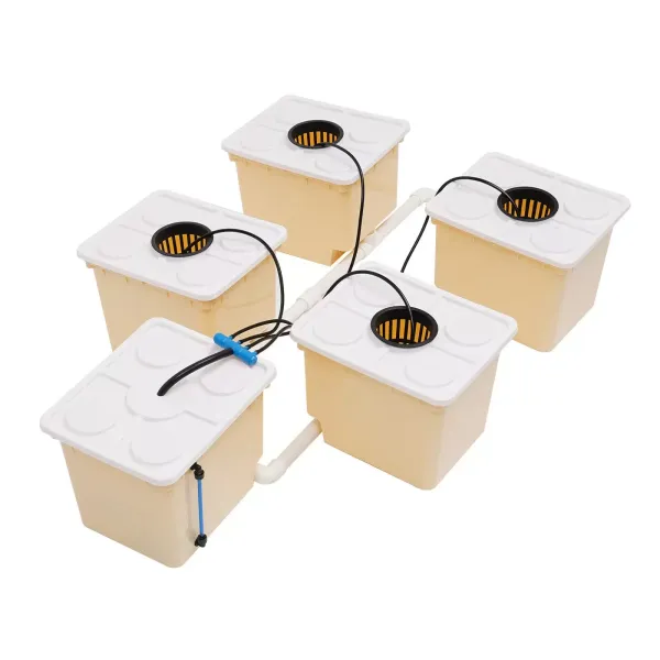 Sistema de cultivo hidropónico con 5 cubos de 11 l para cultivo de agua y plantas de jardín para hortalizas y flores