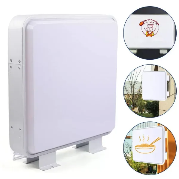 Caja de luz LED de doble cara, cuadrada, publicidad luminosa para restaurantes y empresas, 55 x 55 cm Caja de luz LED de doble cara, cuadrada, publicidad luminosa para restaurantes y empresas, 55 x 55 cm