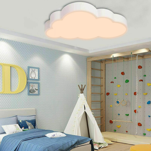 Lámpara de techo LED con forma de nube, 36 W, para habitación de los niños, color blanco
