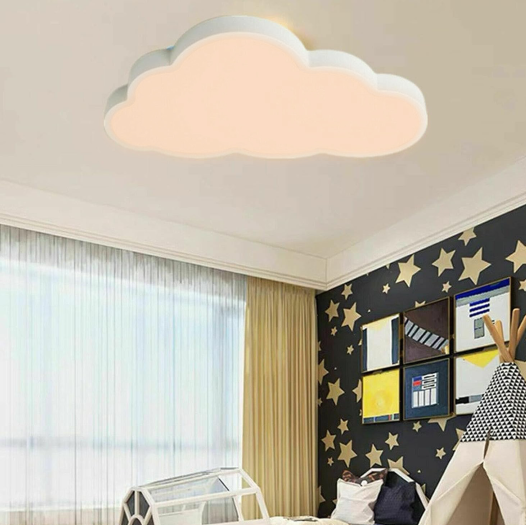 Lámpara de techo LED con forma de nube, 36 W, para habitación de los niños, color blanco