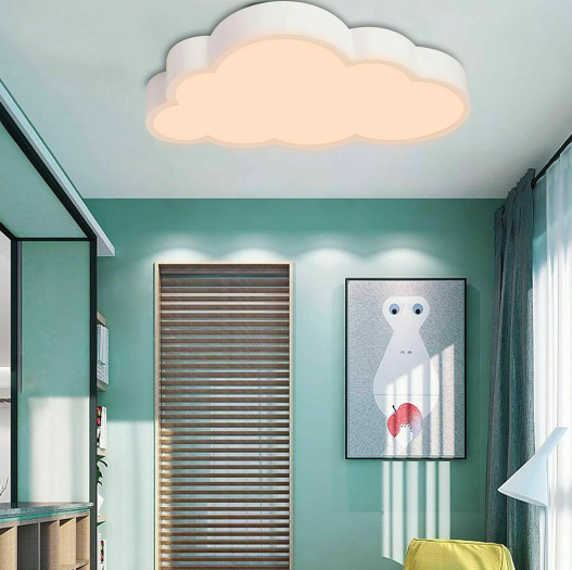 Lámpara de techo LED con forma de nube, 36 W, para habitación de los niños, color blanco