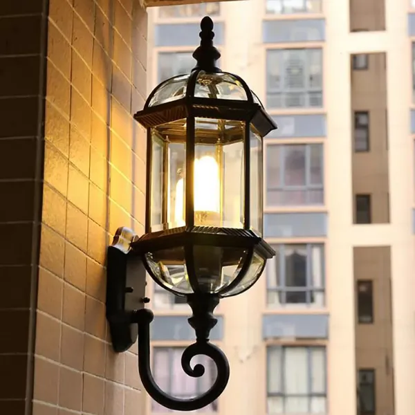 E27 220 V Lámpara de pared vintage industrial - Luz de pared exterior resistente al agua alta calidad clásico retro - para jardín, comedor (negro)