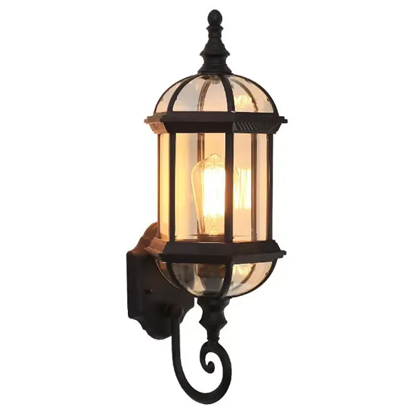 E27 220 V Lámpara de pared vintage industrial - Luz de pared exterior resistente al agua alta calidad clásico retro - para jardín, comedor (negro)