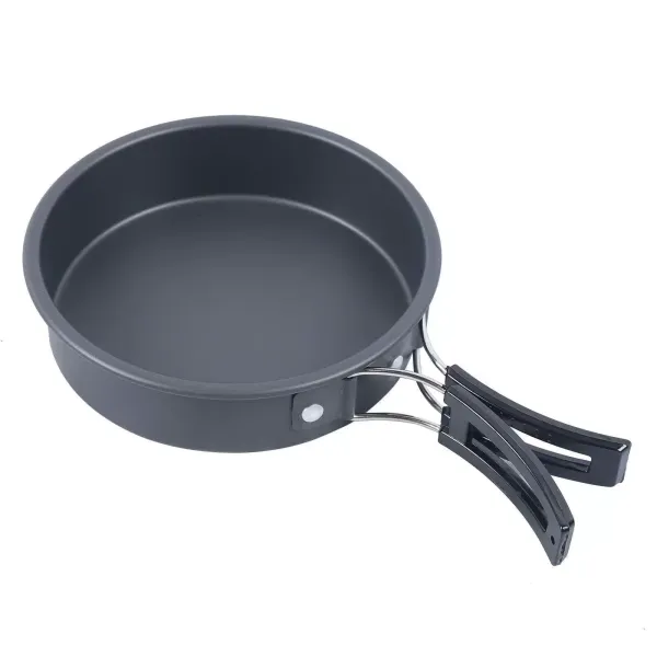 Juego de 14 ollas para camping de acero inoxidable, para senderismo, picnic, cacerolas y sartén de aluminio