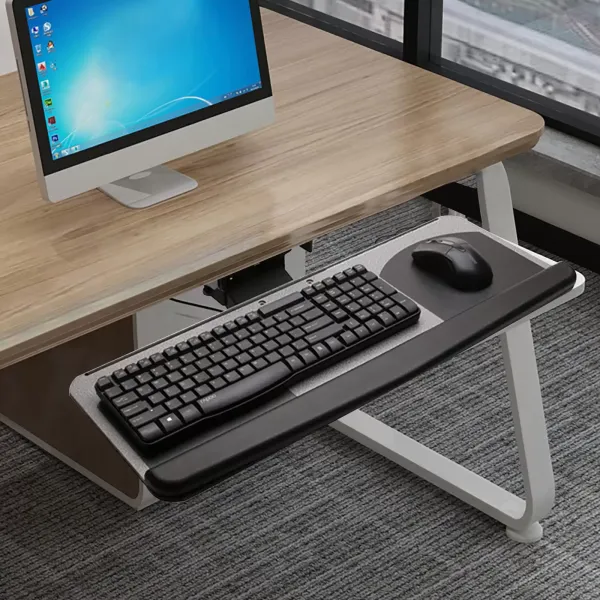 Bandeja para teclado de escritorio Soporte de montaje debajo del escritorio, soporte para computadora portátil Elevador ergonómico Bandeja para teclado de escritorio Soporte de montaje debajo del escritorio, soporte para computadora portátil Elevador ergonómico