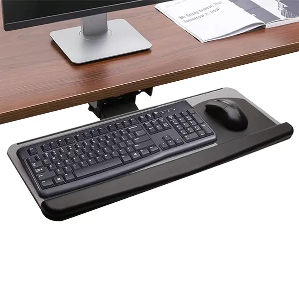 Bandeja para teclado de escritorio Soporte de montaje debajo del escritorio, soporte para computadora portátil Elevador ergonómico