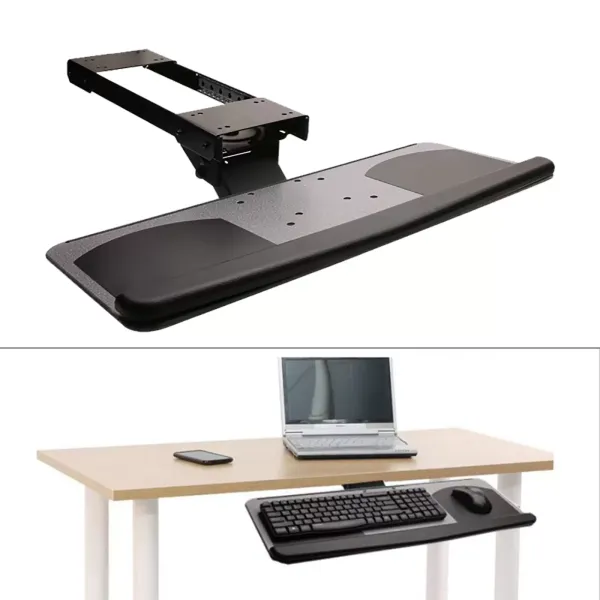 Bandeja para teclado de escritorio Soporte de montaje debajo del escritorio, soporte para computadora portátil Elevador ergonómico Bandeja para teclado de escritorio Soporte de montaje debajo del escritorio, soporte para computadora portátil Elevador ergonómico