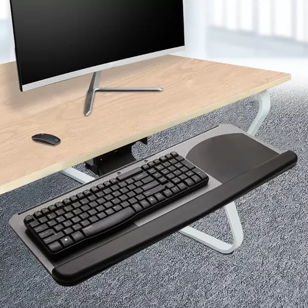 Bandeja para teclado de escritorio Soporte de montaje debajo del escritorio, soporte para computadora portátil Elevador ergonómico Bandeja para teclado de escritorio Soporte de montaje debajo del escritorio, soporte para computadora portátil Elevador ergonómico