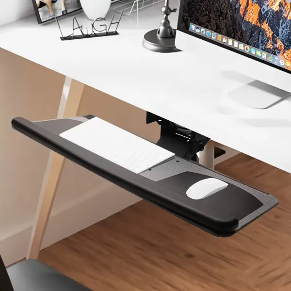Bandeja para teclado de escritorio Soporte de montaje debajo del escritorio, soporte para computadora portátil Elevador ergonómico