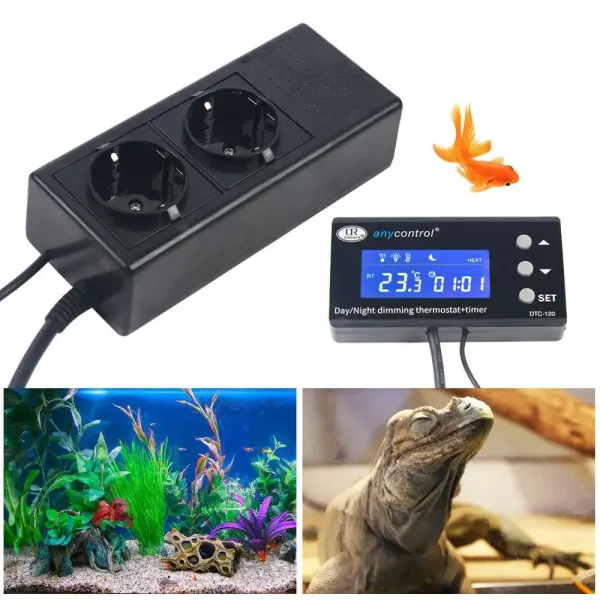 Regulador de temperatura, enchufe de 220 V con sensor, pantalla LCD, termostato digital de alta precisión
