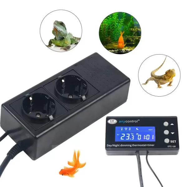 Regulador de temperatura, enchufe de 220 V con sensor, pantalla LCD, termostato digital de alta precisión