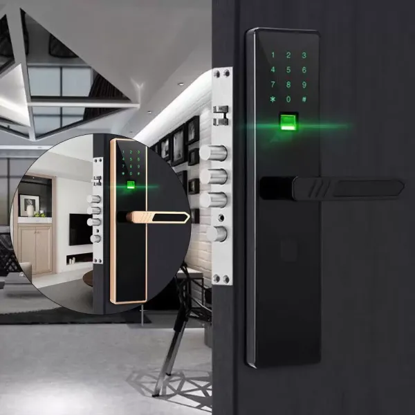 Kit de Cerradura de Puerta con Huella Dactilar 4 en 1 Cerradura de Puerta Inteligente electrónica con Huella