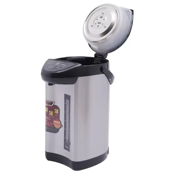 Dispensador de agua caliente, 5,8 L, 750 W, acero inoxidable, térmico, tiempo de calentamiento ≥ 10 min (negro) Dispensador de agua caliente, 5,8 L, 750 W, acero inoxidable, térmico, tiempo de calentamiento ≥ 10 min (negro)