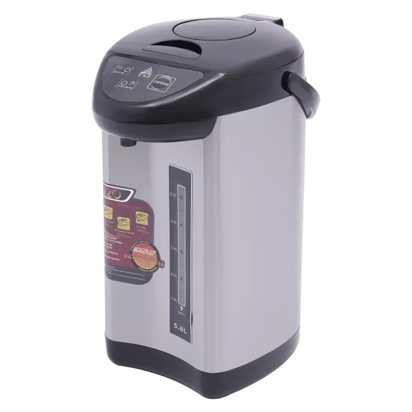 Dispensador de agua caliente, 5,8 L, 750 W, acero inoxidable, térmico, tiempo de calentamiento ≥ 10 min (negro) Dispensador de agua caliente, 5,8 L, 750 W, acero inoxidable, térmico, tiempo de calentamiento ≥ 10 min (negro)