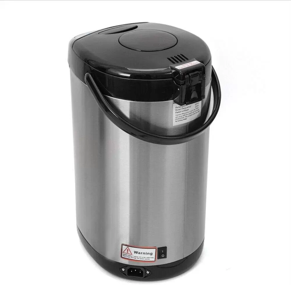 Dispensador de agua caliente, 5,8 L, 750 W, acero inoxidable, térmico, tiempo de calentamiento ≥ 10 min (negro)