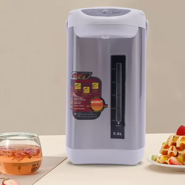 Dispensador de agua caliente de 5,8 L, de acero inoxidable, con cable, para la escuela, el hogar, la oficina, el hotel (gris)