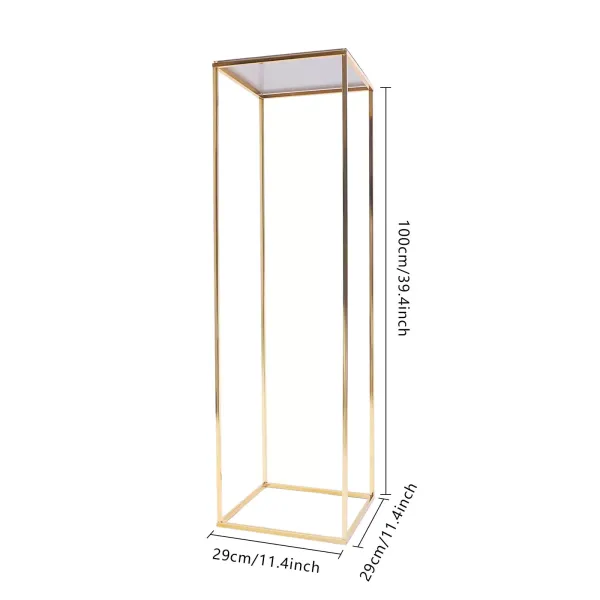 Soporte de metal para flores, decoración moderna de metal, 29 x 29 x 100 cm