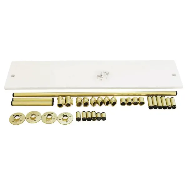 CNCEST Barra para colgar ropa de carga pesada para colgar en la pared, estilo vintage, toallero con madera maciza, dorado CNCEST Barra para colgar ropa de carga pesada para colgar en la pared, estilo vintage, toallero con madera maciza, dorado