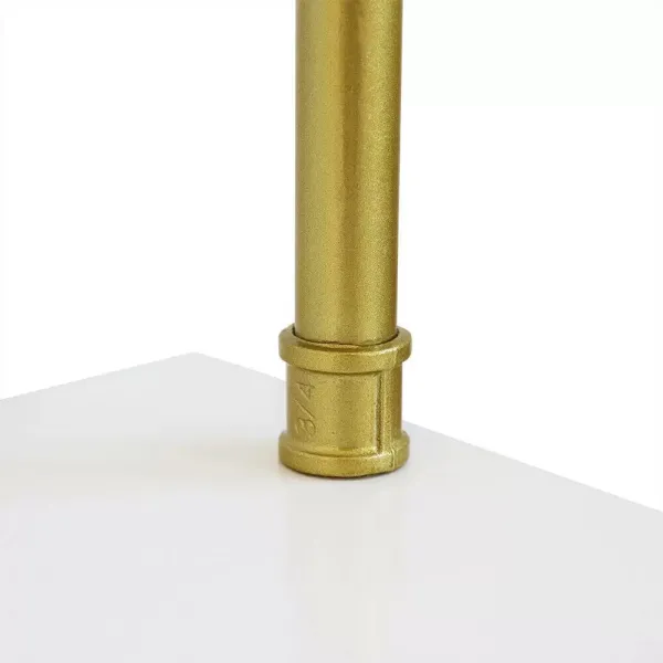 CNCEST Barra para colgar ropa de carga pesada para colgar en la pared, estilo vintage, toallero con madera maciza,  dorado