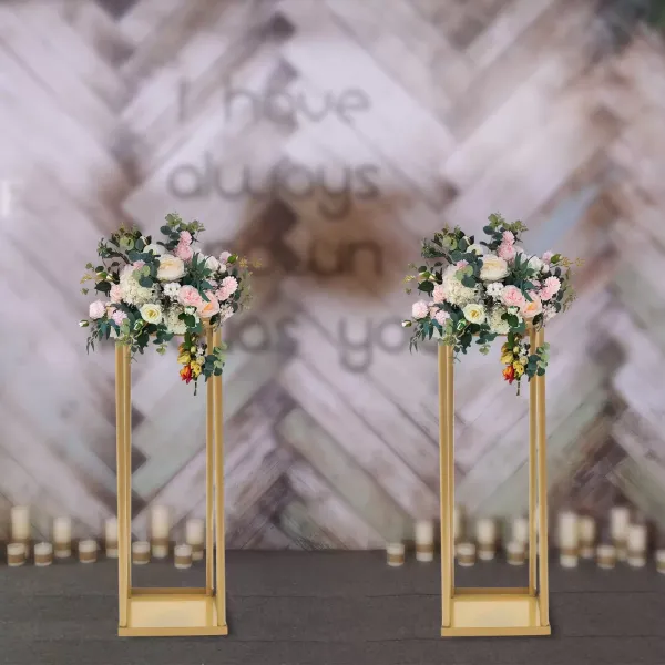 Soporte de flores doradas de 2 piezas soporte de suelo de boda para centro de mesa de cena de fiesta de boda Soporte de flores doradas de 2 piezas soporte de suelo de boda para centro de mesa de cena de fiesta de boda