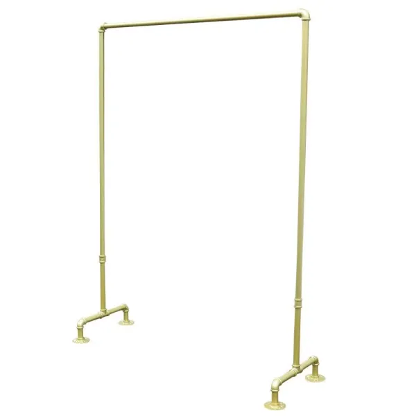 Percha de metal para interior o exterior, organizador de ropa, color dorado