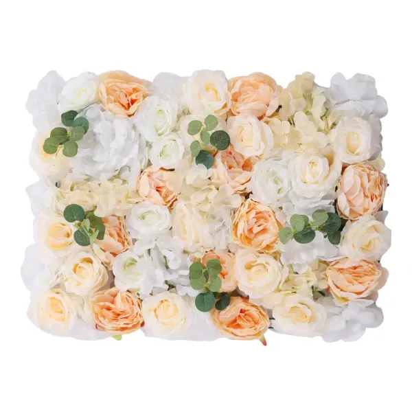 12 piezas de flores artificiales de champán y blanco, pared de flores artificiales para jardín, fondo de boda, manualidades, fiestas, 40 x 60 cm 12 piezas de flores artificiales de champán y blanco, pared de flores artificiales para jardín, fondo de boda, manualidades, fiestas, 40 x 60 cm