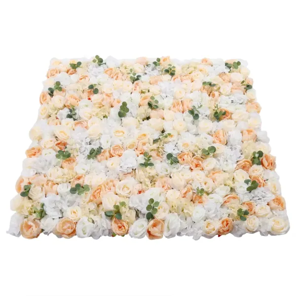 12 piezas de flores artificiales de champán y blanco, pared de flores artificiales para jardín, fondo de boda, manualidades, fiestas, 40 x 60 cm 12 piezas de flores artificiales de champán y blanco, pared de flores artificiales para jardín, fondo de boda, manualidades, fiestas, 40 x 60 cm