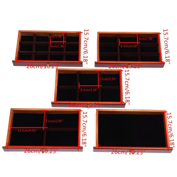 Organizador de joyas de madera con 6 cajones retro, color marrón