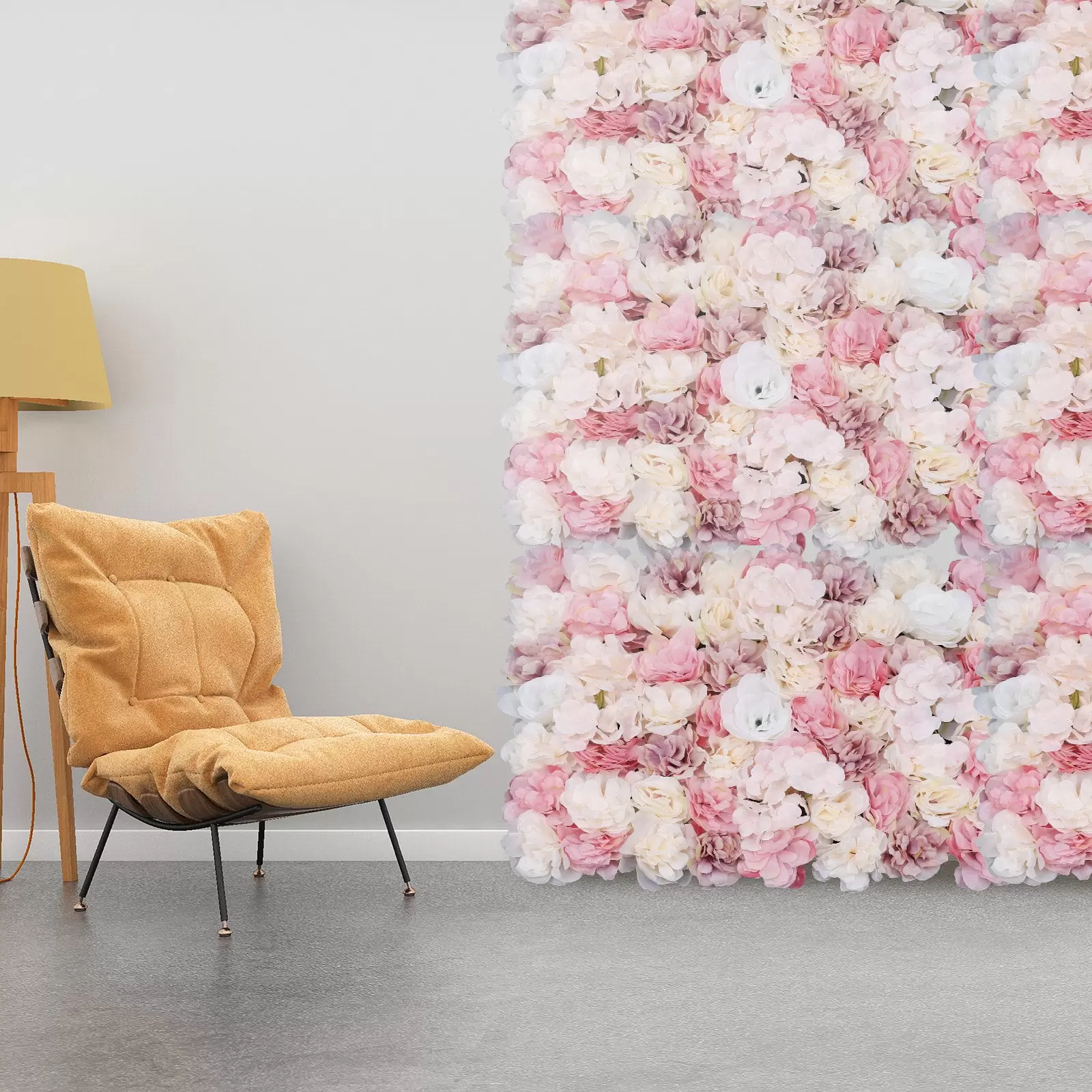 12 paneles de flores DIY flores artificiales 60 x 40 cm panel de pared de flores artificiales
