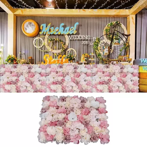12 paneles de flores DIY flores artificiales 60 x 40 cm panel de pared de flores artificiales