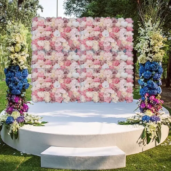 12 paneles de flores DIY flores artificiales 60 x 40 cm panel de pared de flores artificiales