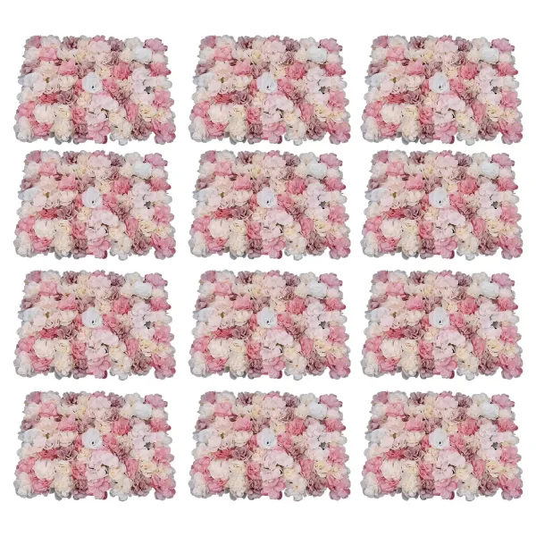 12 paneles de flores DIY flores artificiales 60 x 40 cm panel de pared de flores artificiales